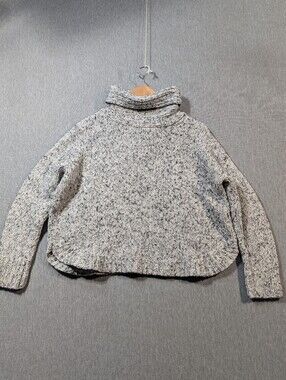 Eileen Fisher Knit Sweater Women's Medium Grey Cotton Baby Alpaca Blend